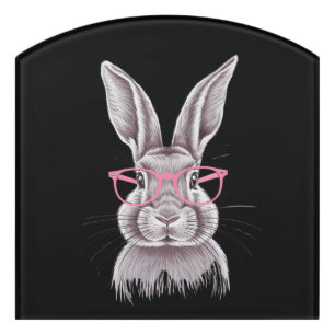 Funny Bunny Cute Family Gifts Easter Door Sign