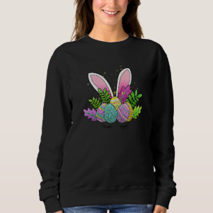 Funny Bunny Ear Flower Headband for Adult Mom Wome Sweatshirt