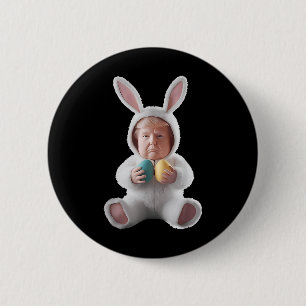 Funny Bunny Easter Trump Meme Happy Easter Day  Button