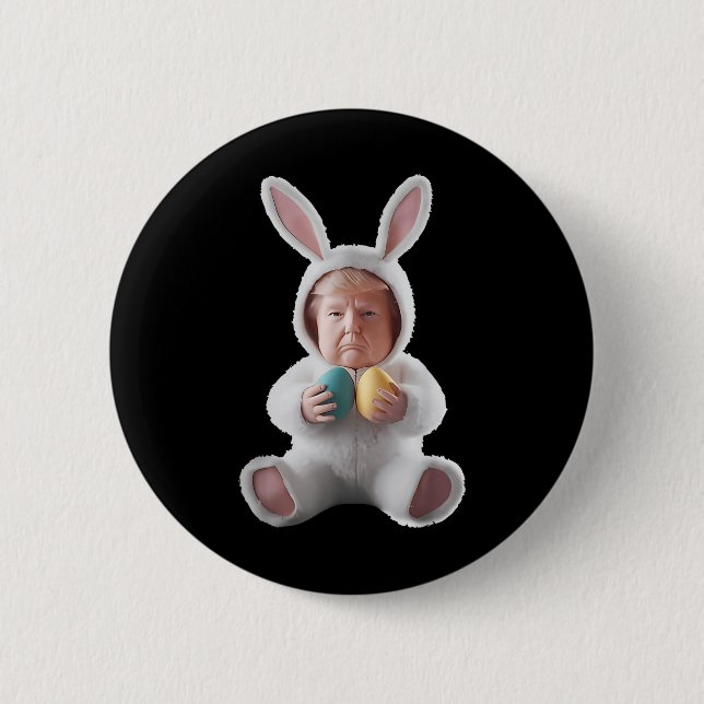Funny Bunny Easter Trump Meme Happy Easter Day  Button (Front)