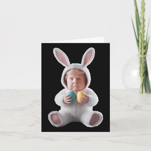 Funny Bunny Easter Trump Meme Happy Easter Day  Card (Front)