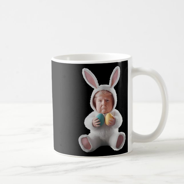 Funny Bunny Easter Trump Meme Happy Easter Day  Coffee Mug (Right)