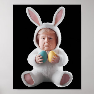 Funny Bunny Easter Trump Meme Happy Easter Day Poster