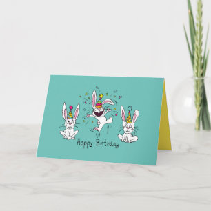 Funny Bunny Happy Birthday Cute Kids Rabbit Card