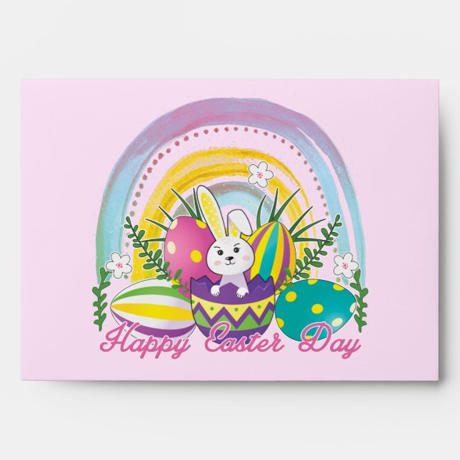 Funny Bunny Happy Easter Day Envelope (Front)