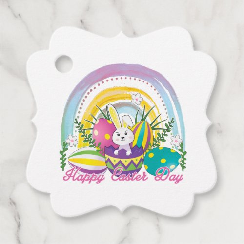 Funny Bunny Happy Easter Day Favor Tags