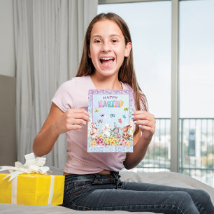 Funny Bunny Happy Easter Day  Holiday Card