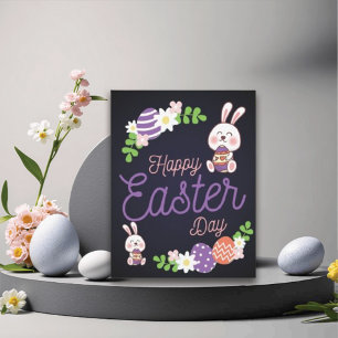 Funny Bunny Happy Easter Day Holiday Card