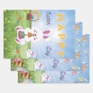 Funny Bunny Happy Easter Day Wrapping Paper Sheets