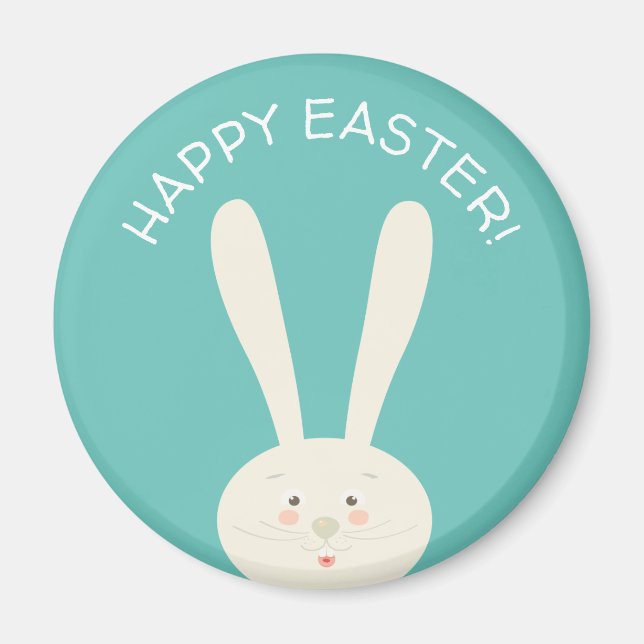 FUNNY BUNNY Happy Easter Eggs Hunt Party Magnet (Front)