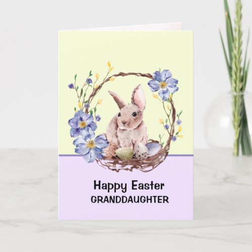Funny Bunny Happy Easter Granddaughter  Holiday Card