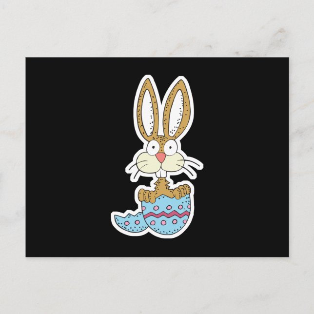 funny bunny in easter egg holiday postcard (Front)