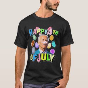 Funny Bunny Joe Biden 4Th Of July Happy Easter Day T-Shirt