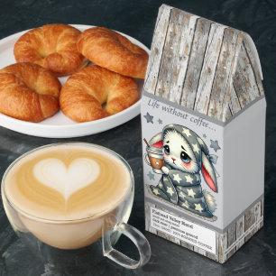 Funny bunny life word art  roasted coffee