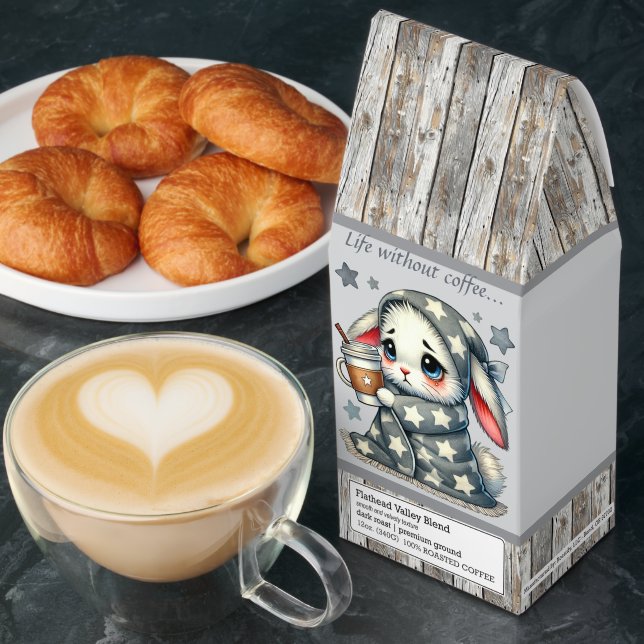 Funny bunny life word art  roasted coffee (Breakfast)