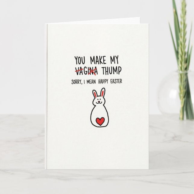 Funny Bunny Love You Card (Front)