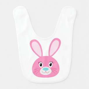Funny Bunny Pink Baby Bib