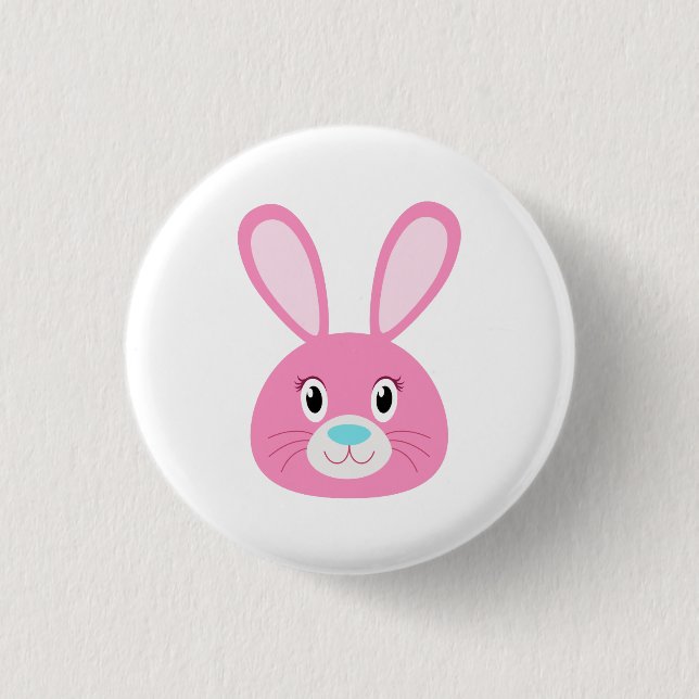 Funny Bunny Pink Button (Front)