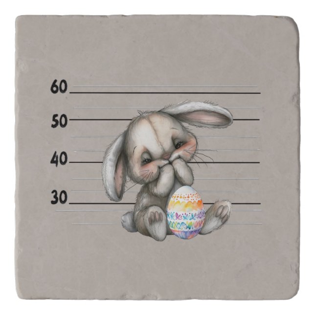 Funny Bunny- Police Lineup Trivet (Front)