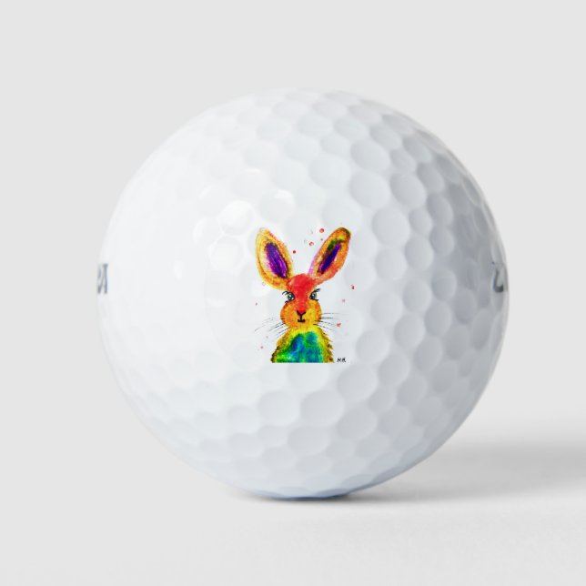 Funny bunny rabbit golf balls (Front)