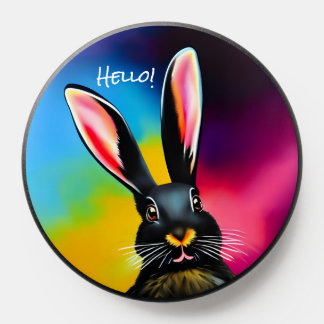 Funny Bunny Says Hello  PopSocket
