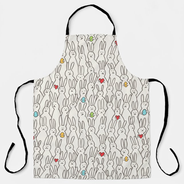 Funny bunny seamless pattern apron (Front)