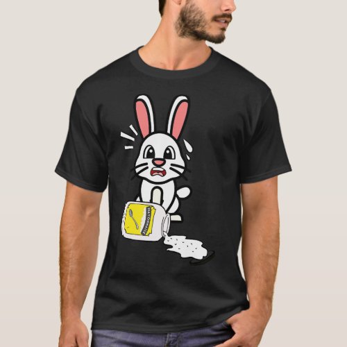 Funny bunny spilled a jar of mayonnaise T_Shirt