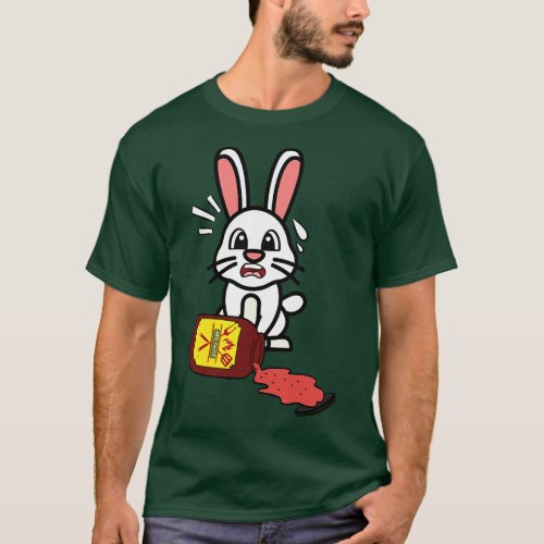 Funny Bunny Spills BBQ Sauce T_Shirt