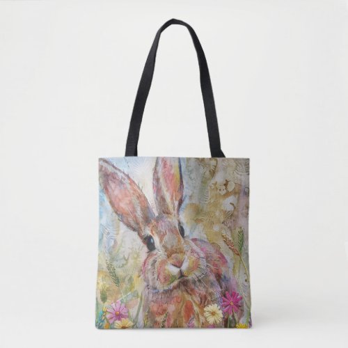 FUNNY BUNNY SPRING EASTER TOTE BAG
