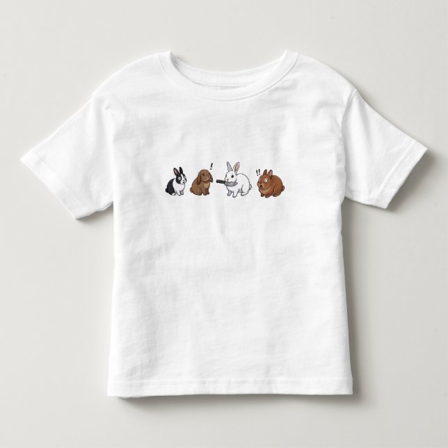 funny Bunny Standoff  Toddler T-shirt (Front)