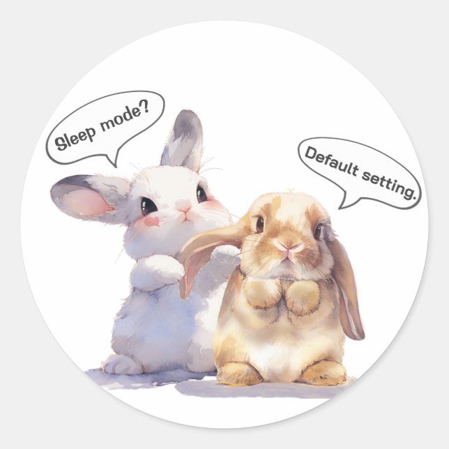 Funny Bunny sticker – Sleep Mode vs Default (Front)