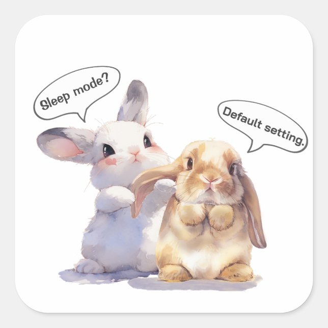 Funny Bunny sticker – Sleep Mode vs Default (Front)