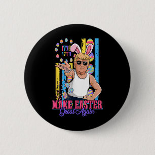 Funny Bunny Trump 47th Salt Bae Meme Make Easter G Button