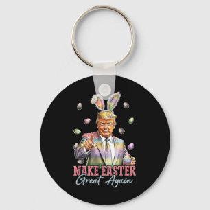 Funny Bunny Trump Make Easter Great Again Rabbit H Keychain