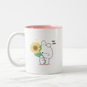 funny bunny Two-Tone coffee mug