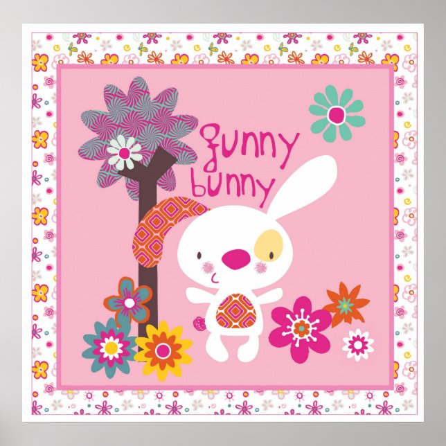 funny bunny wall art (Front)