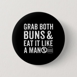 Funny Burger Bbq Men Gift Burger Lover Real Americ Button