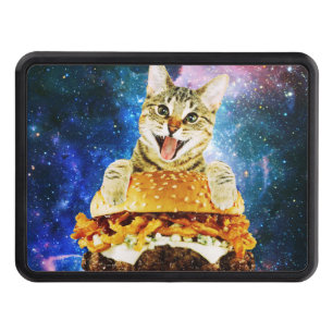 Funny burger cat space hitch cover