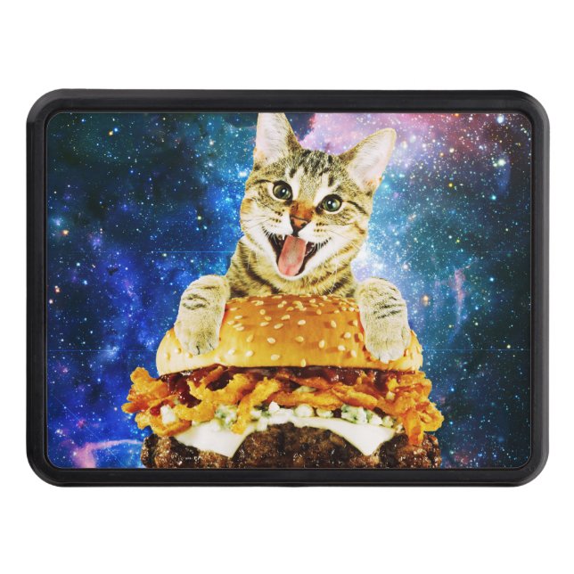 Funny burger cat space hitch cover (Front)