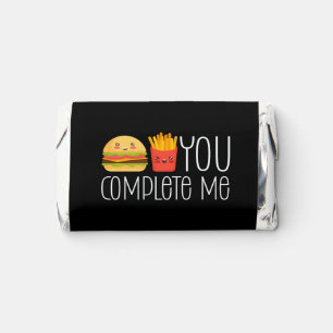 Funny Burger Fries You Complete Me Valentine's Day Hershey's Miniatures