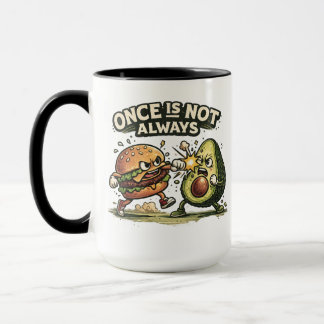 Funny Burger vs Avocado Mug