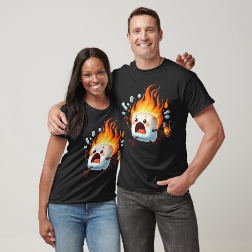 funny burning marshmallow T_Shirt