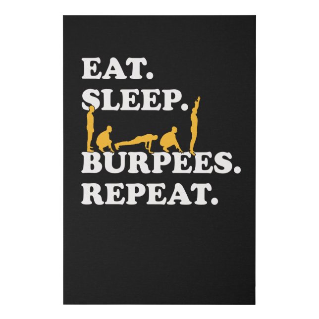Funny Burpees Workout Fitness Motivation Exercise Faux Canvas Print (Front)