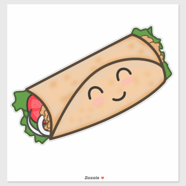 FUNNY BURRITO DIE-CUT STYLE DECAL STICKER FOR CAR (Sheet)