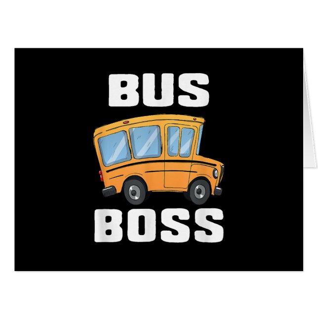 Funny Bus Boss School Bus Driver Cards (Front Horizontal)
