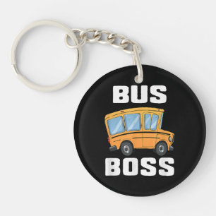 Funny Bus Boss School Bus Driver Keychain