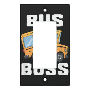 Funny Bus Boss School Bus Driver Light Switch Cover