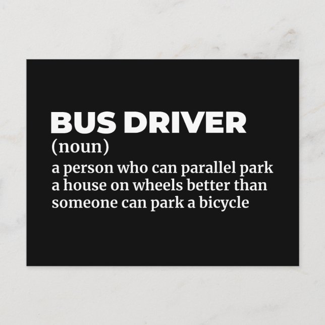 Funny Bus Driver Definition Postcard (Front)