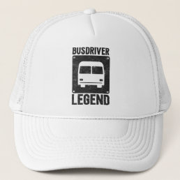 Funny Bus Driver Legend School Bus Trucker Hat