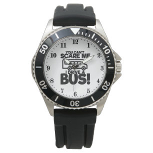 Funny bus driver scare word art watch